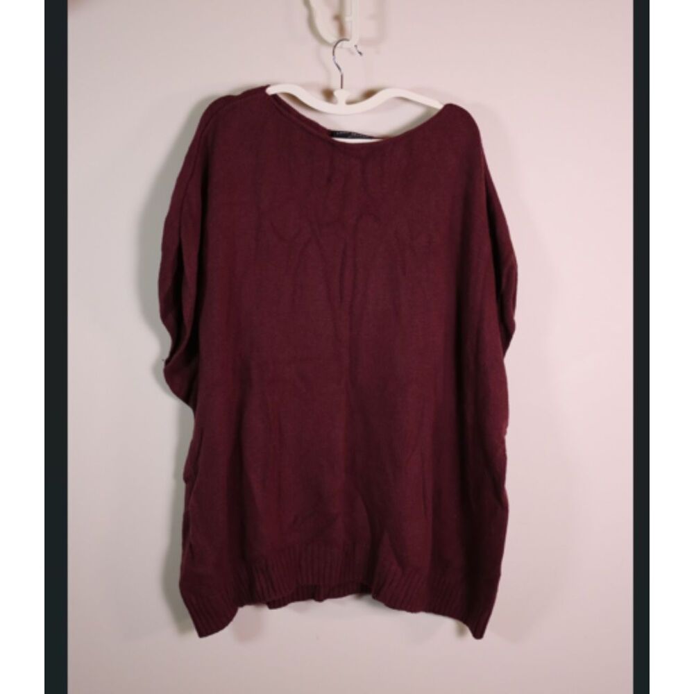 Lane Bryant 22/24 Maroon Purple Oversized Cozy Sweater Soft Cotton Wool